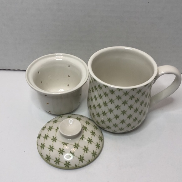 Tea Mug Lid Infuser Harry & David Green and White 2008 - Picture 2 of 4